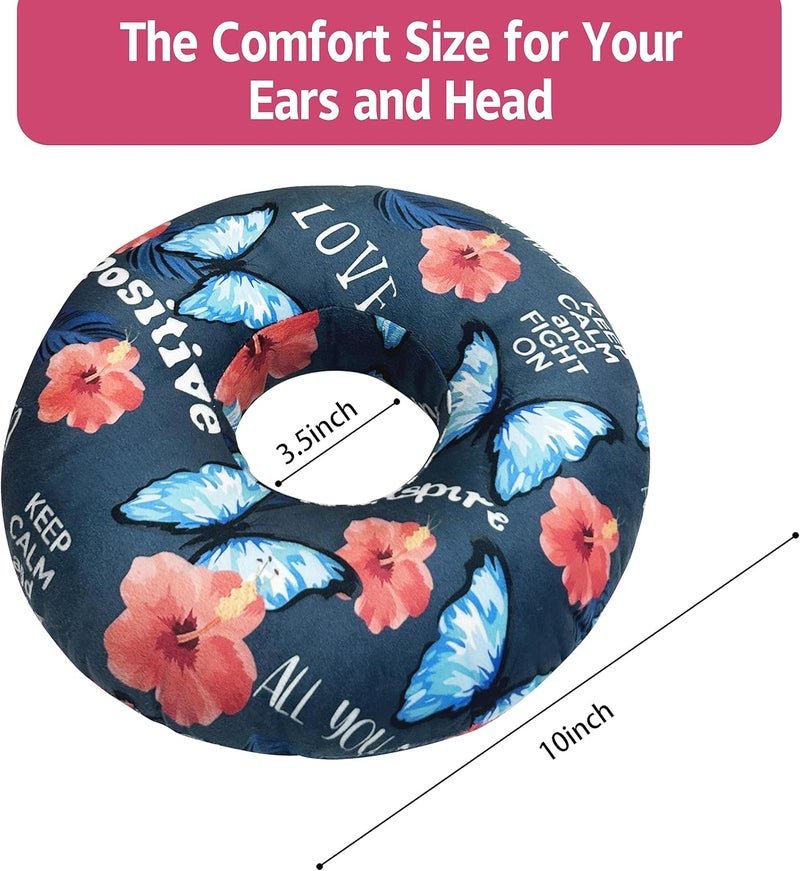 BVOKQUC Ear Piercing Pillow for Side Sleepers Pillows with Holes for Ear Pain,Donut Pillow for Ear Side Sleeping Pillow for Adults CNH Ear Pain Relief Pressure Sores Ear Pillow with Hole in Center - Image 3